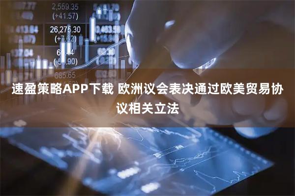 速盈策略APP下载 欧洲议会表决通过欧美贸易协议相关立法